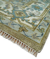 3x5 Antique Camel, Blue and Ivory Heriz Serapi Wool Rug