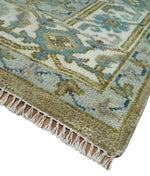 3x5 Antique Camel, Blue and Ivory Heriz Serapi Wool Rug