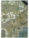 3x5 Antique Camel, Blue and Ivory Heriz Serapi Wool Rug