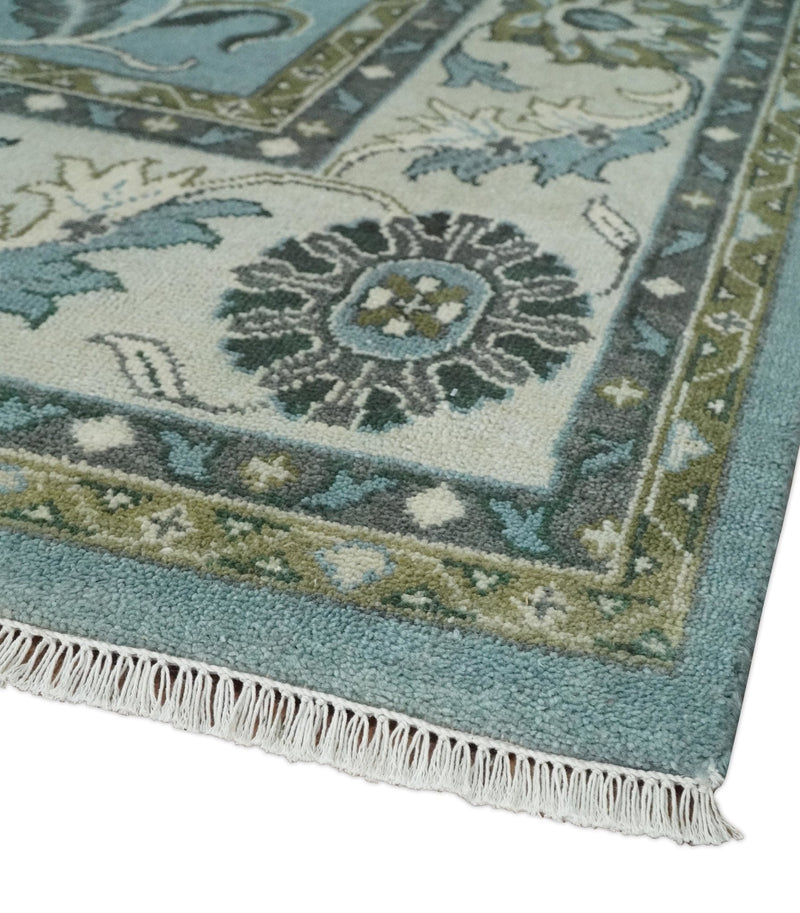Antique 9x12 Hand Knotted Ivory and Ivory Traditional Vintage Persian Style Wool Rug | TRDCP854912