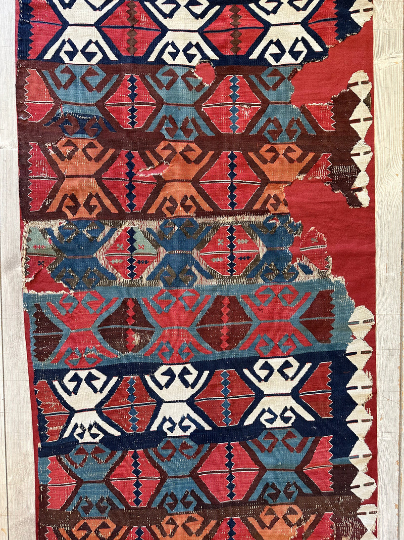 19th C Antique One Of A Kind Anatolian Rug Fragment Collector Special, Turkish rugs