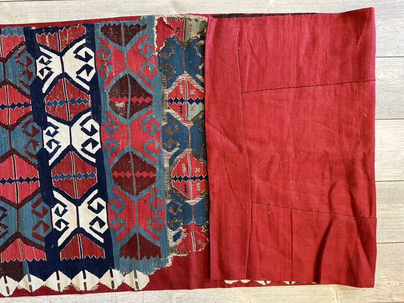 19th C Antique One Of A Kind Anatolian Rug Fragment Collector Special, Turkish rugs
