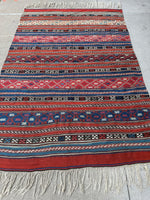 Antique Caucasian Shahsavan Soumak Rug 4’9” x 7’4”