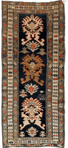 Antique Caucasian KarabakhSigned & Dated Wool on Wool Runner Rug 3 X 7