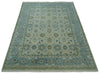 Antique Fine 8x10 Hand Knotted Beige and Blue Traditional Vintage Persian Wool Rug | TRDCP828810