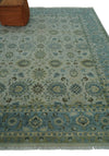 Antique Fine 8x10 Hand Knotted Beige and Blue Traditional Vintage Persian Wool Rug | TRDCP828810