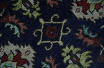 Antique Hand Knotted Blue, Beige and Rust Traditional Oriental Oushak Custom Made Wool Area Rug