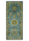 Antique Moss Green and Blue Wool Hand Knotted Traditional Oriental Oushak Multi size Wool Area Rug
