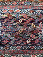 Antique Natural Dyes Small Kurdish Square Decorative Hanging Rug - 22" X 24"