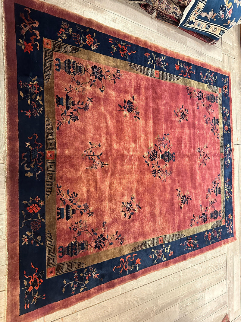 Antique Nicholas Chinese Art Deco Rug - 8'2" X 9'9"