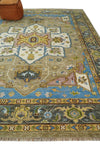 Antique Olive 9x12 Hand Knotted Ivory and Gold Traditional Persian Rug | TRDCP701912