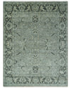 Antique Oushak Silver and Charcoal Multi size Wool Area Rug