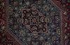 5x7 Antique Persian Hand Knotted Maroon, Black and Blue Traditional Medallion Wool Rug | KNT25