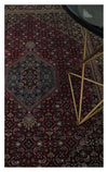 5x7 Antique Persian Hand Knotted Maroon, Black and Blue Traditional Medallion Wool Rug | KNT25