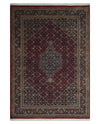 5x7 Antique Persian Hand Knotted Maroon, Black and Blue Traditional Medallion Wool Rug | KNT25