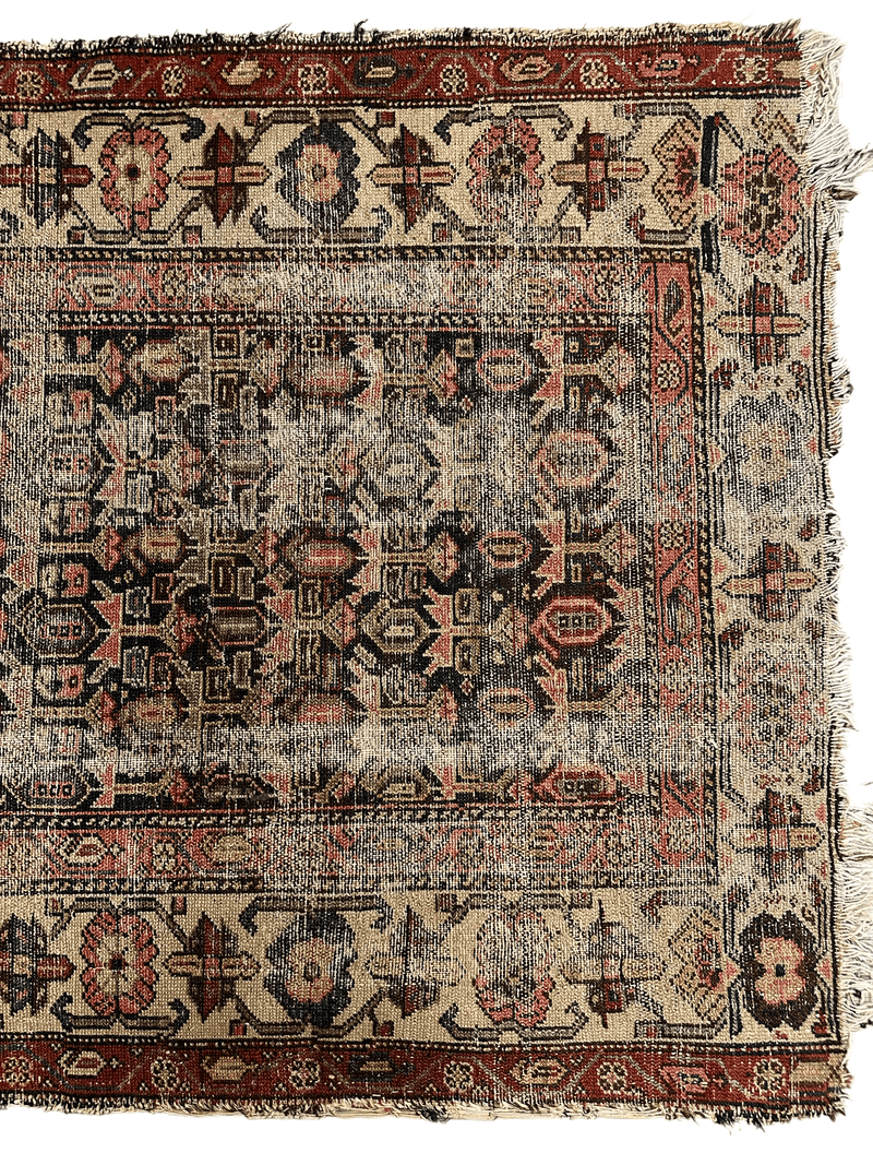 Antique Worn Late 19th Century Persian Rug 3’3” x 6’