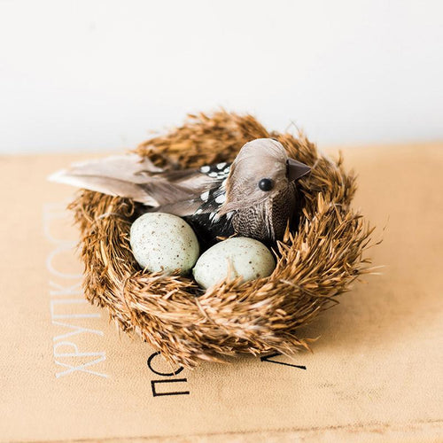 Artificial Bird Nest Ornament Randomly Picked Set of 2