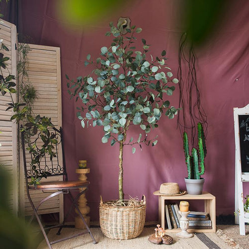 Artificial Faux Eucalyptus Tree In Pot