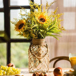 Artificial Silk Bouquet Faux Sunflower 21" Tall Yellow