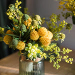 Artificial Silk Flower Bouquet Yellow Spring 13" Tall