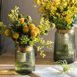 Artificial Silk Flower Bouquet Yellow Spring 13" Tall