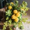 Artificial Silk Flower Bouquet Yellow Spring 13" Tall
