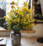 Artificial Silk Flower Bouquet Yellow Flower Garden 21" Tall