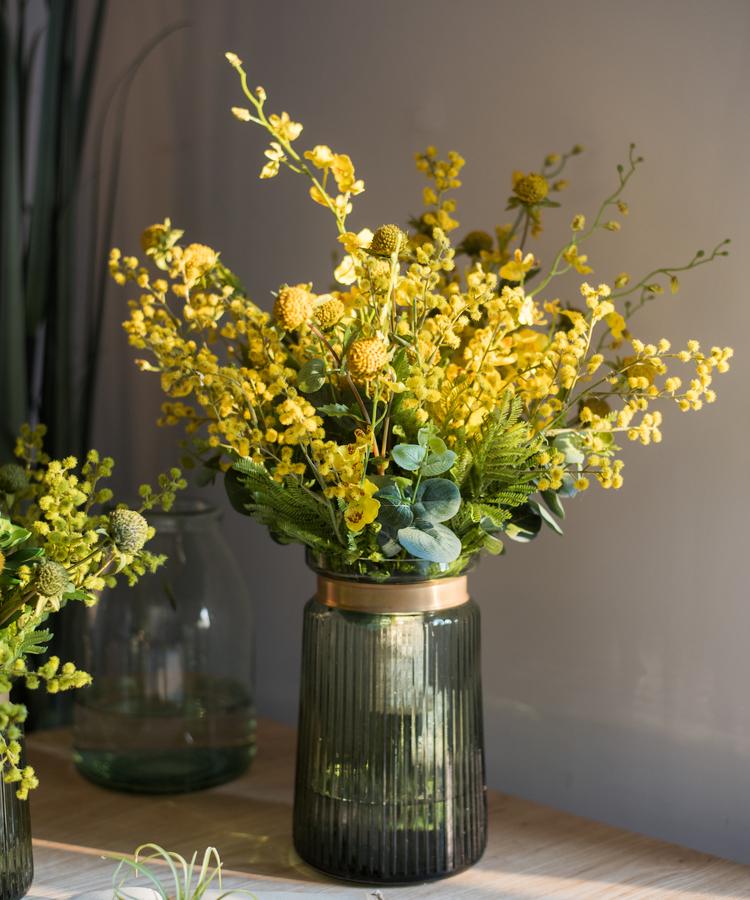 Artificial Silk Flower Bouquet Yellow Flower Garden 21" Tall