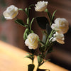 Artificial Flower Eco PE Camellia Bloom Stem Set in White 16" Tall