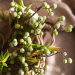 Artificial Fruit Green Berry Leaf Stem 18" Tall Silk Plant