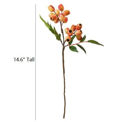 Artificial Fruit Loquat Stem Orange Yellow 15" Tall Silk Plant