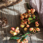 Artificial Fruit Loquat Stem Orange Yellow 15" Tall Silk Plant