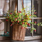 Artificial Fruit Small Pomegranate Fruit Stem 23" Tall