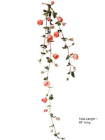 Artificial Rose Branch Vine in Pink 59" Long
