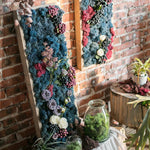 Artificial Faux Plants Framed Wall Art Blue