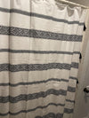 Ava Boho Stripe Tassel Yarn Dyed Recycled Cotton Shower Curtain