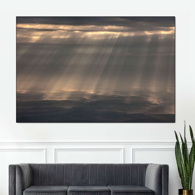 Sunrays And Cloudy Sky Wall Art