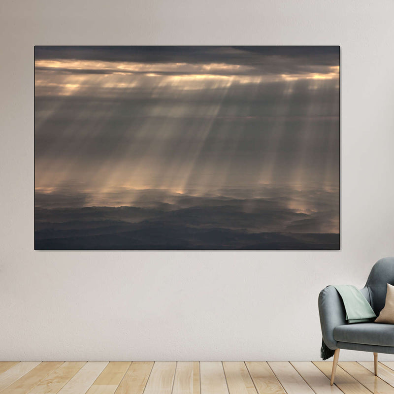 Sunrays And Cloudy Sky Wall Art