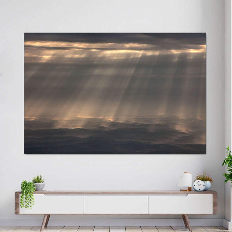 Sunrays And Cloudy Sky Wall Art