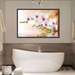 Orchid Flowers On Water Wall Art