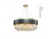 MIRODEMI® Creative Drum Gold/Black Crystal Hanging Lighting For Living Room, Dining Room