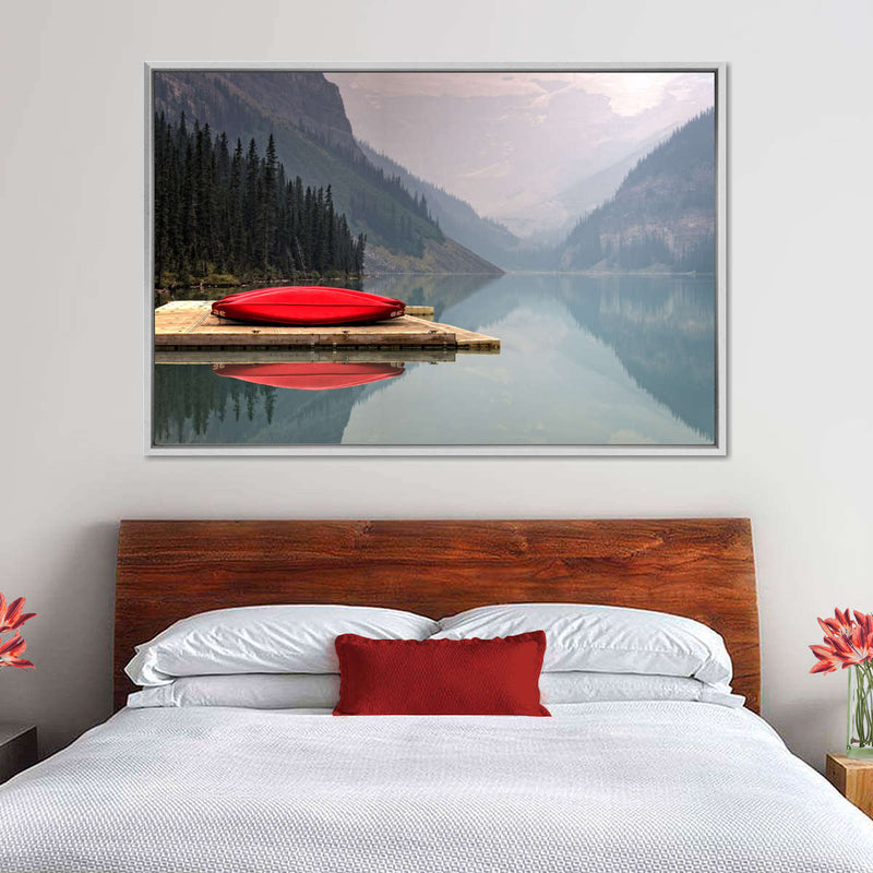 Mountain Lake Kayak Wall Art