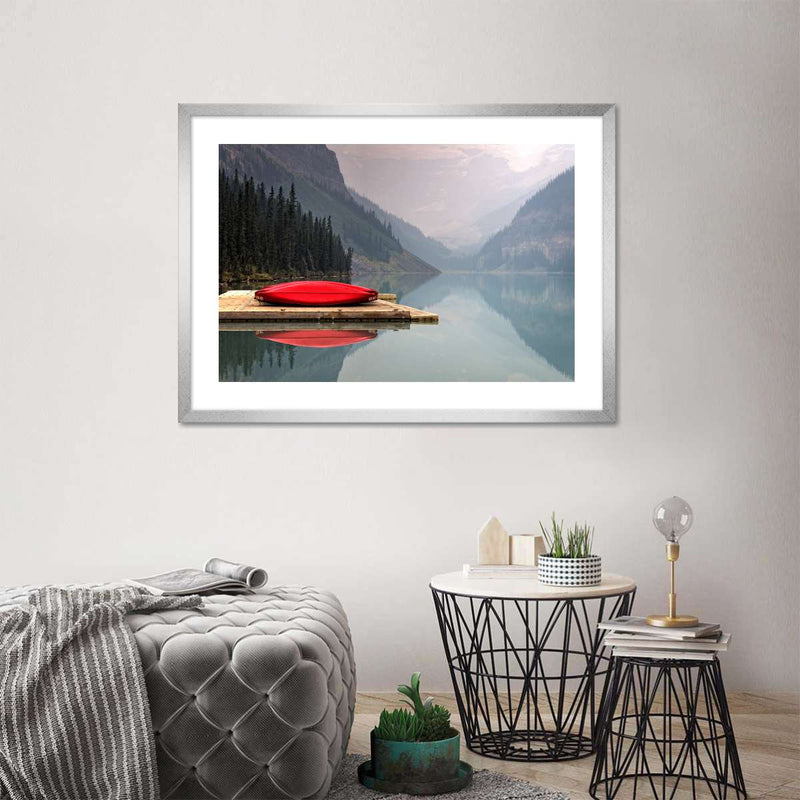 Mountain Lake Kayak Wall Art