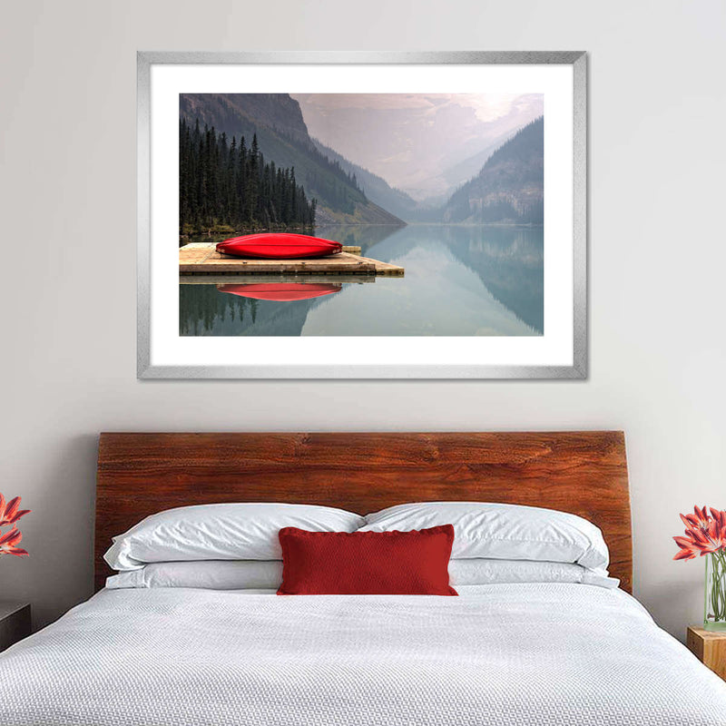 Mountain Lake Kayak Wall Art