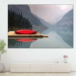 Mountain Lake Kayak Wall Art