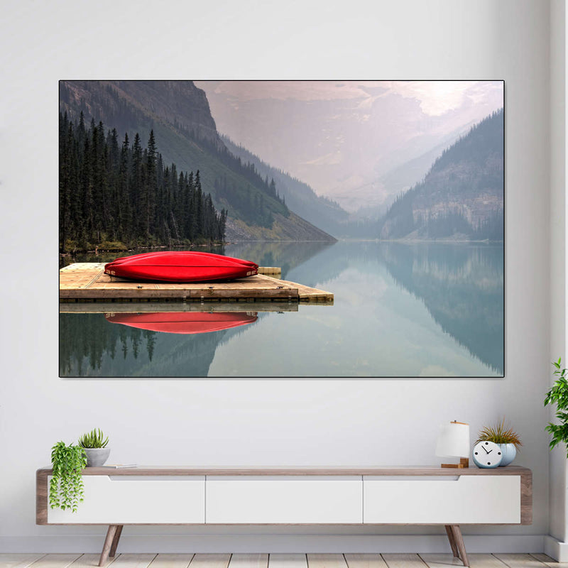 Mountain Lake Kayak Wall Art