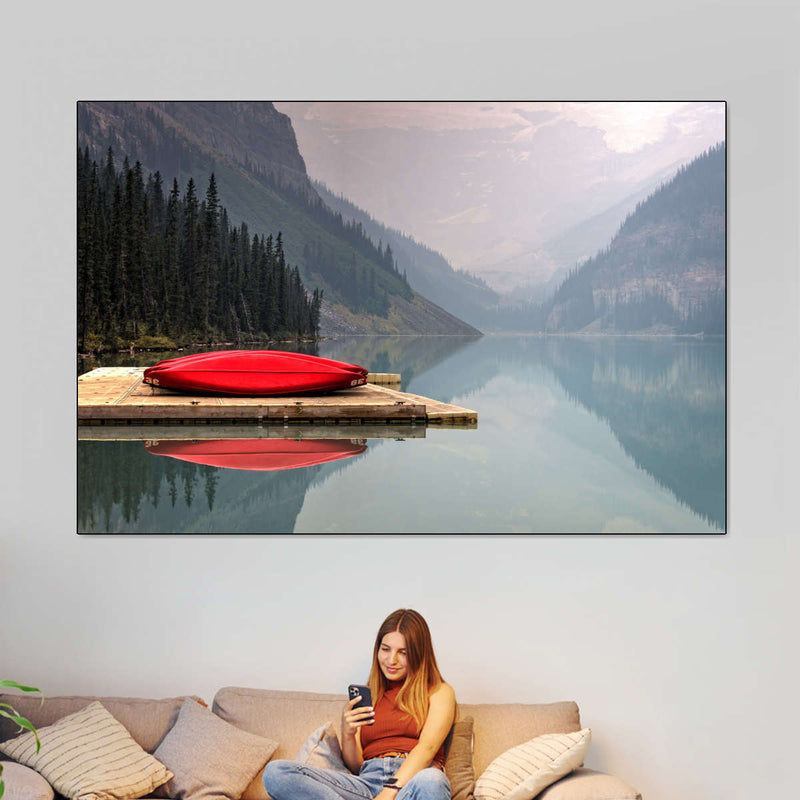 Mountain Lake Kayak Wall Art