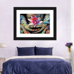 Lotus Flower In Hand Wall Art