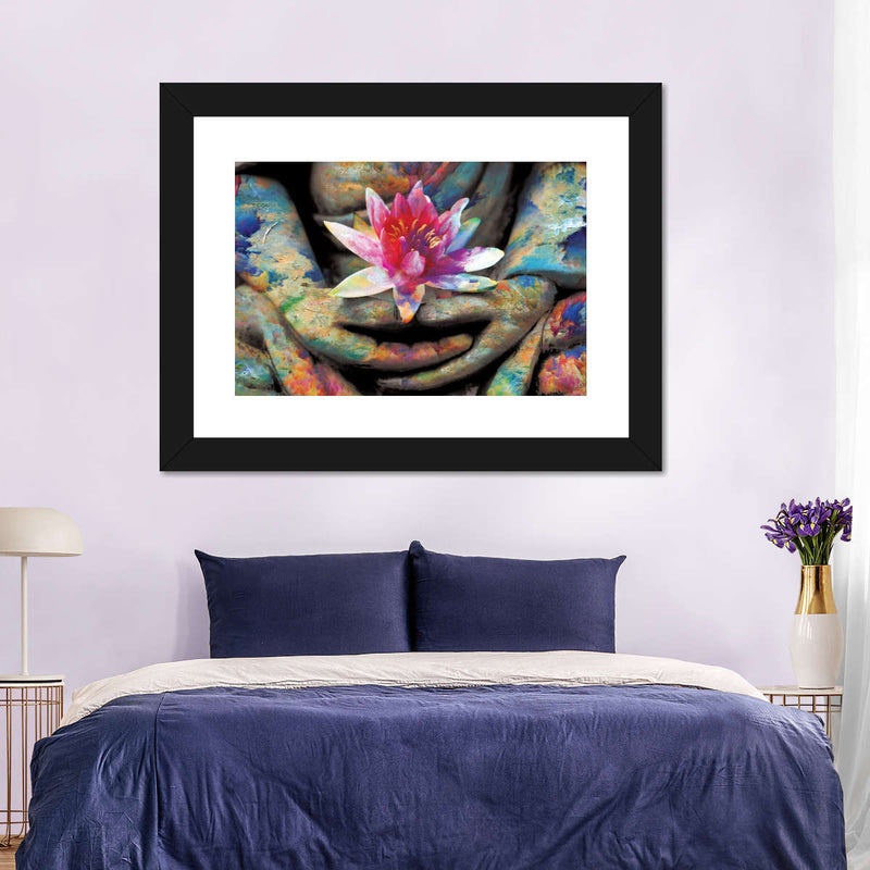 Lotus Flower In Hand Wall Art