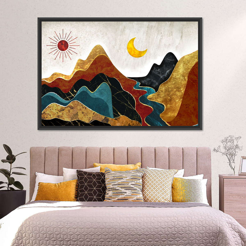 Textured Mountain Landscape Abstract Wall Art